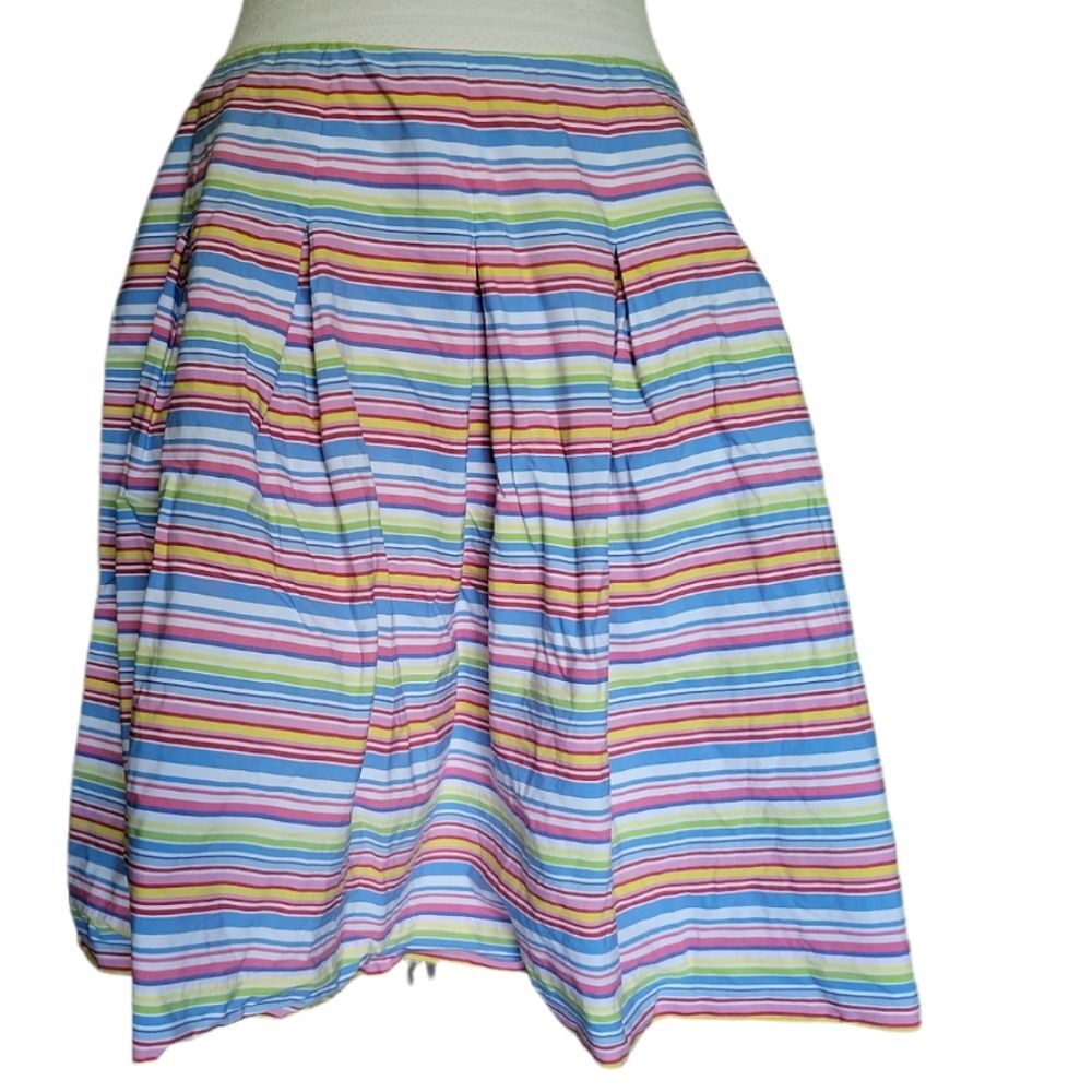 TALBOTS COLORFUL PASTEL RAINBOW&WHITE SKIRT - 14WP